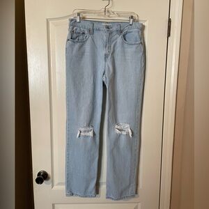 Levi’s Jeans Womens 29 Straight Low Pro Light Wash Cotton Distressed 29x31